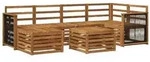vidaXL Ecksofa Set 6 pcs Natur Massivholz Akazie