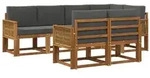 vidaXL Outdoor-Sofagarnitur 7 pcs Natur und Anthrazit Polyester