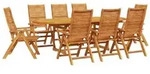 vidaXL Garten Essgruppe 9 pcs Braun Massivholz Akazie