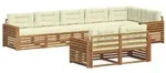 vidaXL Outdoor-Sofagarnitur mit Kissen 8 pcs Natur und Creme