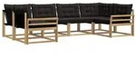 vidaXL Outdoor-Sofagarnitur mit Kissen 6 pcs Wei&szlig; und Schwarz