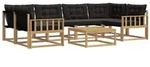 vidaXL Outdoor-Sofagarnitur 7 pcs Wei&szlig; und Schwarz 79 x 79 x 37 cm