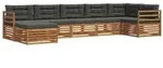vidaXL Sofagarnituren 7 pcs Natur und Anthrazit Massivholz Akazie