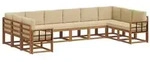 vidaXL Outdoor-Sofagarnitur mit Kissen 10 pcs Natur und Beige