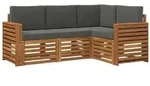 vidaXL Sofagarnituren 4 pcs Natur und Anthrazit Massivholz Akazie