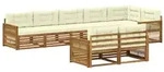 vidaXL Outdoor-Sofagarnitur mit Kissen 8 pcs Natur und Creme