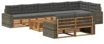 vidaXL Outdoor-Sofagarnitur mit Kissen 9 pcs