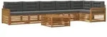 vidaXL Outdoor-Sofagarnitur mit Kissen 7 pcs Natur und Anthrazit