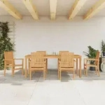 vidaXL 7-tlg. Garten-Essgruppe Massivholz Teak