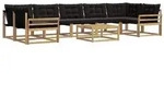 vidaXL Outdoor-Sofagarnitur 8 pcs Wei&szlig; und Schwarz 79 x 79 x 37 cm