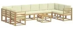 vidaXL Outdoor-Sofagarnitur mit Kissen 11 pcs Wei&szlig; und Creme