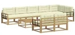 vidaXL Outdoor-Sofagarnitur 9 pcs Wei&szlig; und Creme 79 x 79 x 37 cm