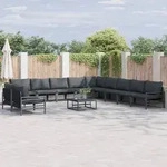 vidaXL Garten-Sofa-Set 12 pcs Anthrazit Stahl