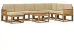 vidaXL Outdoor-Sofagarnitur 9 pcs Natur und Beige Massivholz Akazie