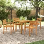 vidaXL 5-tlg. Garten-Essgruppe Massivholz Akazie