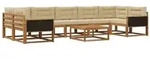 vidaXL Outdoor-Sofagarnitur mit Kissen 8 pcs Natur und Beige