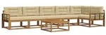 vidaXL Outdoor-Sofagarnitur mit Kissen 7 pcs Natur und Beige