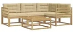 vidaXL Outdoor-Sofagarnitur 5 pcs Wei&szlig; und Beige 79 x 79 x 37 cm