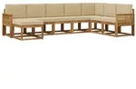 vidaXL Outdoor-Sofagarnitur 8 pcs Natur und Beige Massivholz Akazie