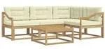 vidaXL Outdoor-Sofagarnitur 5 pcs Wei&szlig; und Creme 79 x 79 x 37 cm