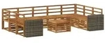 vidaXL Sofagarnituren 10 pcs Natur Massivholz Akazie