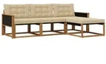 vidaXL Outdoor-Sofagarnitur mit Kissen 4 pcs Natur und Beige