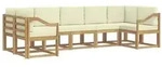 vidaXL Outdoor-Sofagarnitur mit Kissen 7 pcs Wei&szlig; und Creme