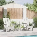 vidaXL 3-teiliges Garten Lounge Set Wei&szlig; HDPE