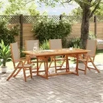 vidaXL Gartenst&uuml;hle 4 Stk. Klappbar Massivholz Akazie und Textilene