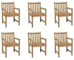 vidaXL Gartenst&uuml;hle 6 Stk. Massivholz Teak