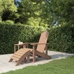 vidaXL Adirondack-Gartenstuhl mit Fu&szlig;teil HDPE Braun