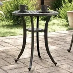 vidaXL Gartentisch Schwarz &Oslash;48x53 cm Aluminiumguss