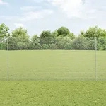 vidaXL Schwei&szlig;drahtzaun mit 10 U-Pfosten Silber 1,6 x 10 m Stahl
