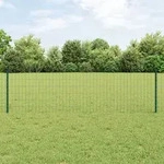 vidaXL Euro Zaun mit 5 U-Pfosten Gr&uuml;n 0.6x10 m Stahl