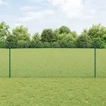 vidaXL Gartenzaunset Set von 2 Gr&uuml;n Metall 10 x 1 m Langlebig