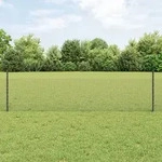 vidaXL Gartenzaun Set Set aus 2 Grau Verzinkter Stahl 25 x 0.5 m Rolle