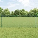 vidaXL Geschwei&szlig;ter Drahtzaun mit 22 U-Pfosten Gr&uuml;n 0,8x50 m Stahl