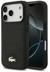 Lacoste Bliss MagSafe H&uuml;lle iPhone 17 Pro Kunstleder Schwarz Logo Metall