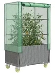 vidaXL Hochbeet mit Aufsatz und Rollen Rattan-Optik 80x50x182 cm