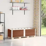 vidaXL Paletten-Aufsatzrahmen 2 Stk. Braun 150x50 cm Massivholz Kiefer