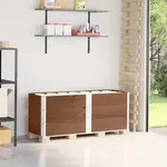 vidaXL Paletten-Aufsatzrahmen 3 Stk. Braun 150x50 cm Massivholz Kiefer