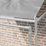 vidaXL Hundek&auml;fig mit Dach Silber 200 x 200 x 258 cm Stahl und PE