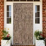 vidaXL Fliegenvorhang Beige und Dunkelbraun 118x220 cm Chenille