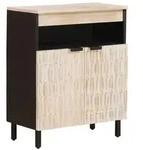 vidaXL Sideboard mit T&uuml;r Wei&szlig;e gewaschene Oberfl&auml;che 60 x 33 x 75 cm
