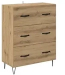 vidaXL Sideboard Artisan-Eiche 69,5 x 34 x 90 cm Verbundholz und Eisen