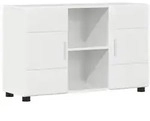vidaXL Sideboard mit Regal FLORIN Hochglanz Wei&szlig; 88,5 x 30,5 x 55,5 cm