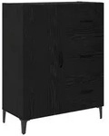 vidaXL Sideboard Schwarz Eichen-Optik 69,5 x 34 x 90 cm Holzwerkstoff