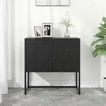 vidaXL Sideboard Schwarz 75x35x75 cm Stahl