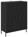 vidaXL Sideboard Schwarz Eichen-Optik 69,5 x 34 x 90 cm Holzwerkstoff