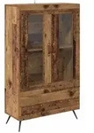 vidaXL Highboard Altholz 69,5 x 31 x 115 cm Engineered Wood und Glas